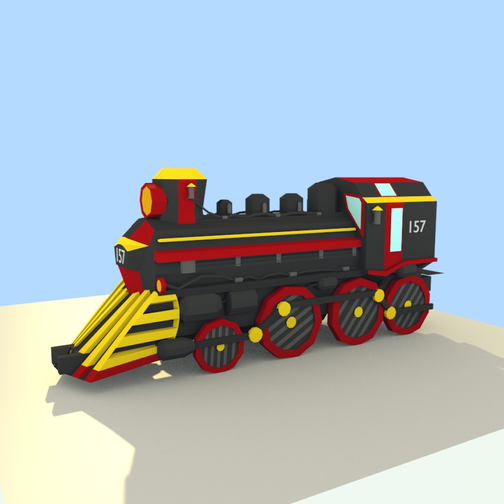 Low Poly Steam Train preview image 1